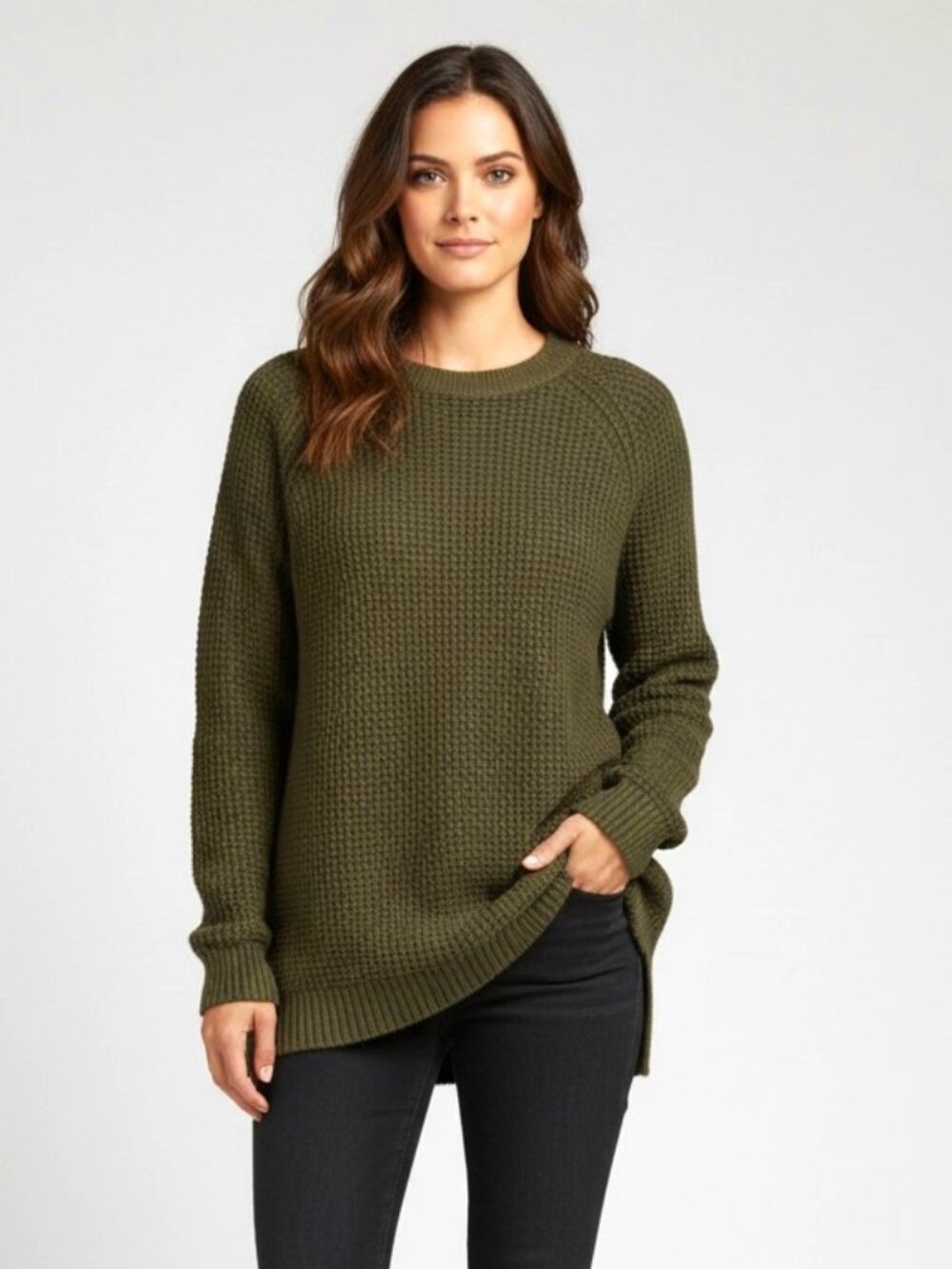 Divided Olive Green Knit Sweater